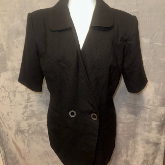 Oleg Cassini Vintage 80s ‎ Double Breasted short sleeved Blazer Size 8 - Picture 1 of 3